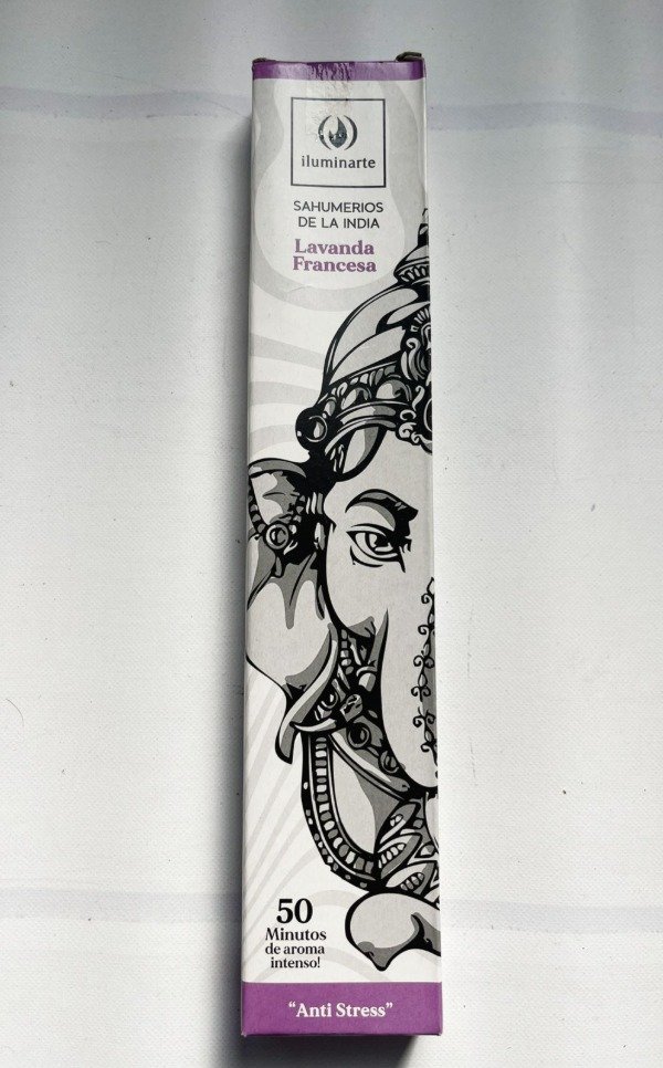 SAHUMERIO caja rectangular LAVANDA FRANCESA x12 UNI ILUMINARTE