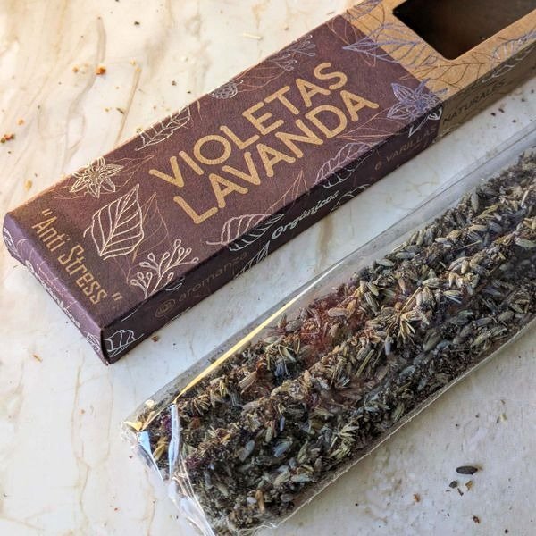 Sahumerios ORGÁNICOS VIOLETAS/LAVANDA x 6 uni AROMANZA
