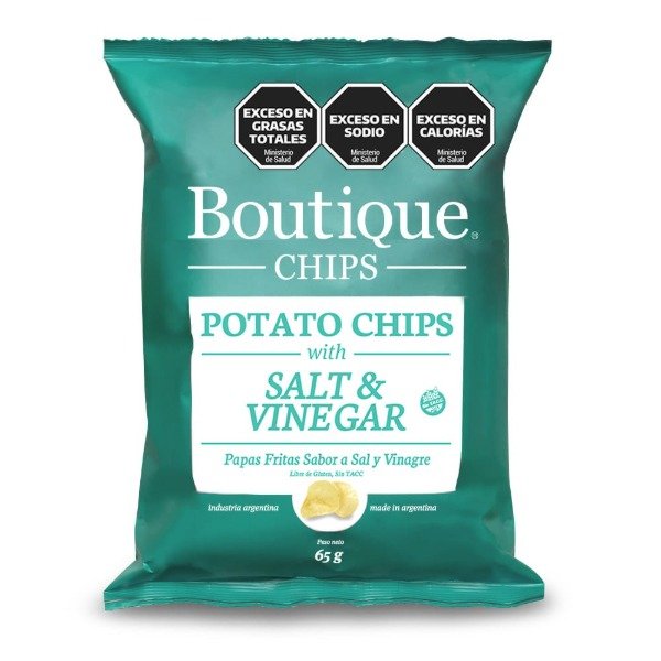 Papas Fritas Salt Y vinegar 65 gr SIN TACC BOUTIQUE CHIPS