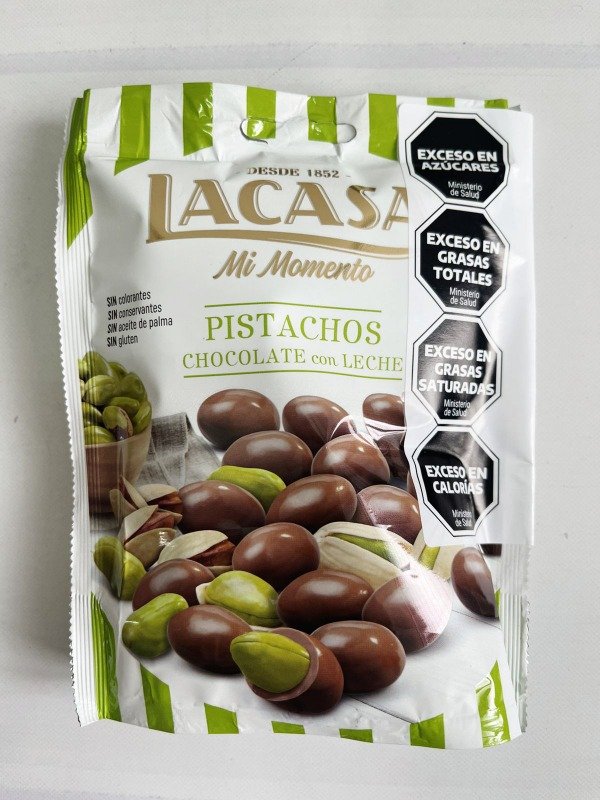 PISTACHOS con chocolate con leche SIN TACC x 100g LACASA