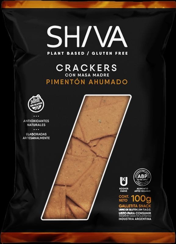 Crackers PIMENTÓN AHUMADO Sin Tacc x 100g SHIVA