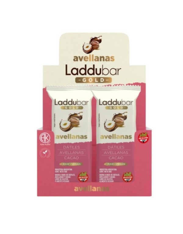CAJA Barritas Raw Veganas GOLD Avellanas Sin TACC x 30g x 12u LADDUBAR