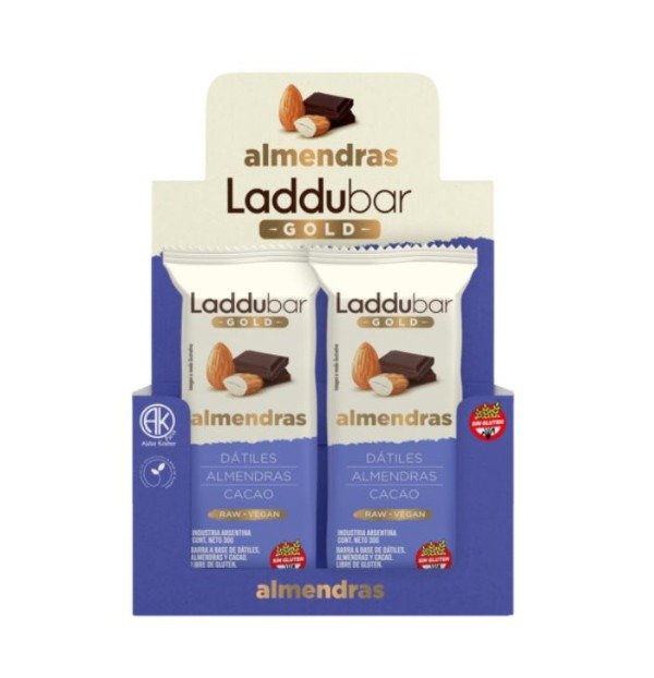 CAJA Barritas Raw Veganas GOLD Almendras Sin TACC x 30g x 12u LADDUBAR
