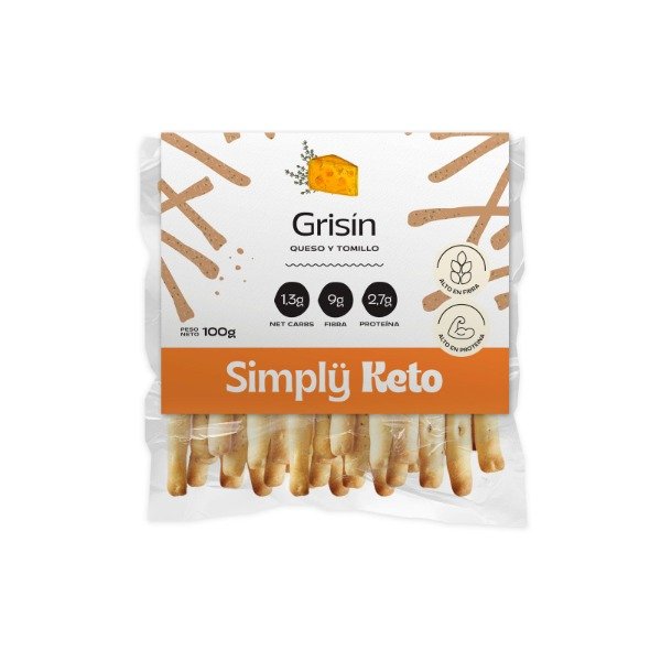GRISINES KETO con queso y tomillo x 100g SIMPLY KETO