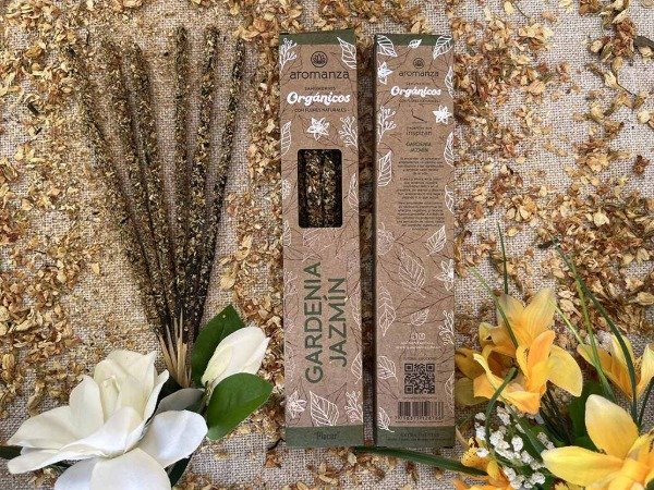 Sahumerios ORGÁNICOS GARDENIA/JAZMÍN x 6 uni AROMANZA
