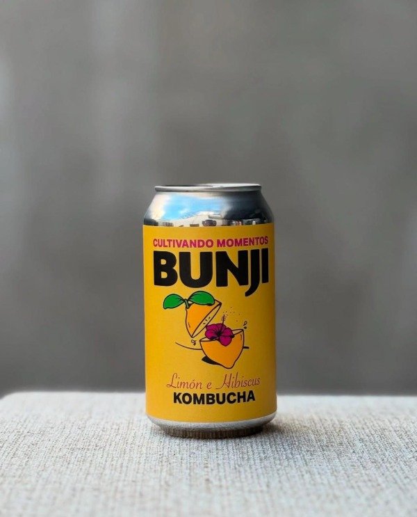 KOMBUCHA Limón e Hibiscus lata x 354 ml BUNJI