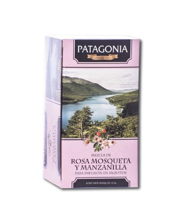 TÉ de ROSA MOSQUETA Y MANZANILLA PATAGONIA x 20 saquitos PATAGONIA