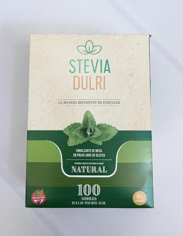 STEVIA edulcorante NATURAL SIN TACC x 100 sobres DULRI