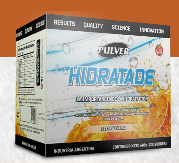 HIDRATADE sabor naranja SIN TACC x 600g x 20 sobres  PULVER