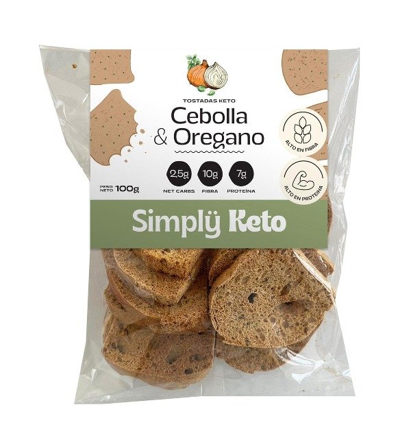 Tostaditas KETO Cebolla y Orégano x 100 gr SIMPLY KETO