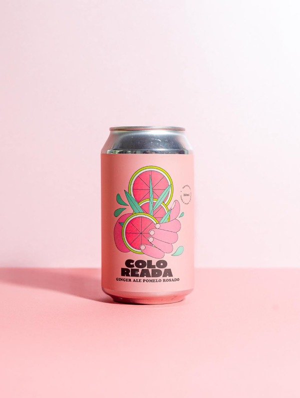 Gaseosa natural COLOREADA Pomelo + Frambuesa x 354 ml