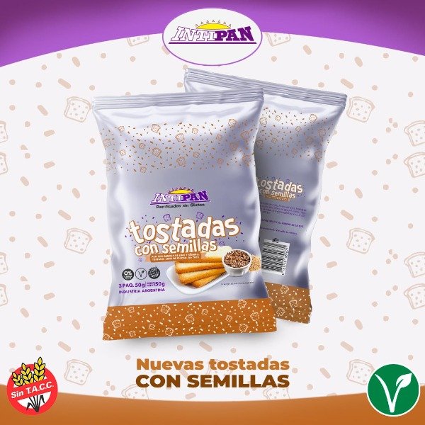 Tostadas con semillas SIN TACC x 150 gr INTIPAN