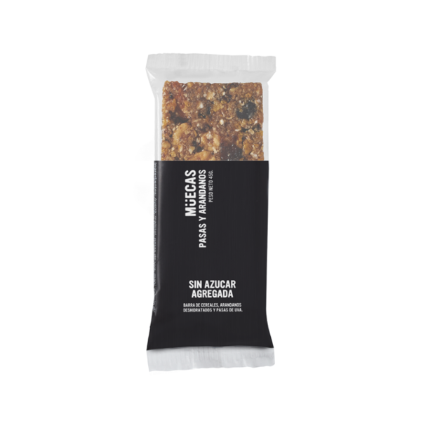 Barras SIN AZUCAR pasas y arándanos x 16u MUECAS