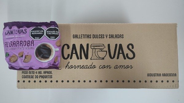 CAJA CERRADA x 30 uni galletita de ALGARROBA x 150g CANVAS