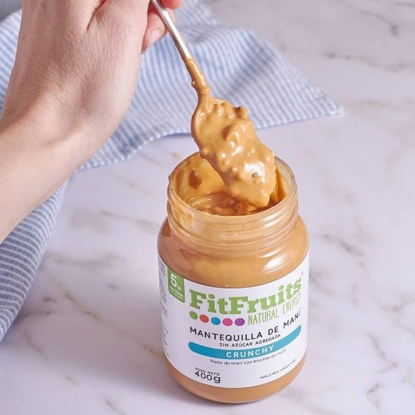 Mantequilla de Maní CRUNCHY sin azúcar y trocitos de maní SIN TACC FITFRUITS