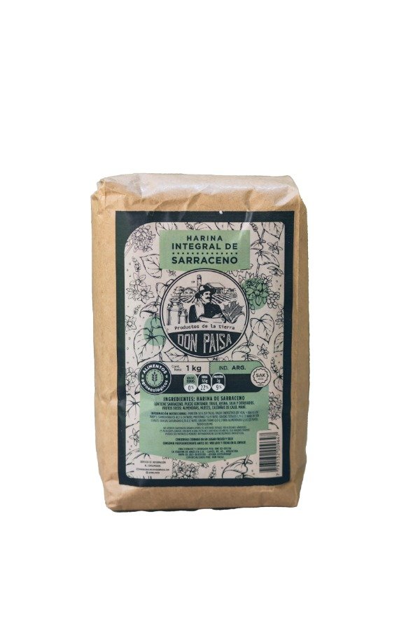 Harina INTEGRAL de TRIGO SARRACENO Orgánica x 1kg DON PAISA
