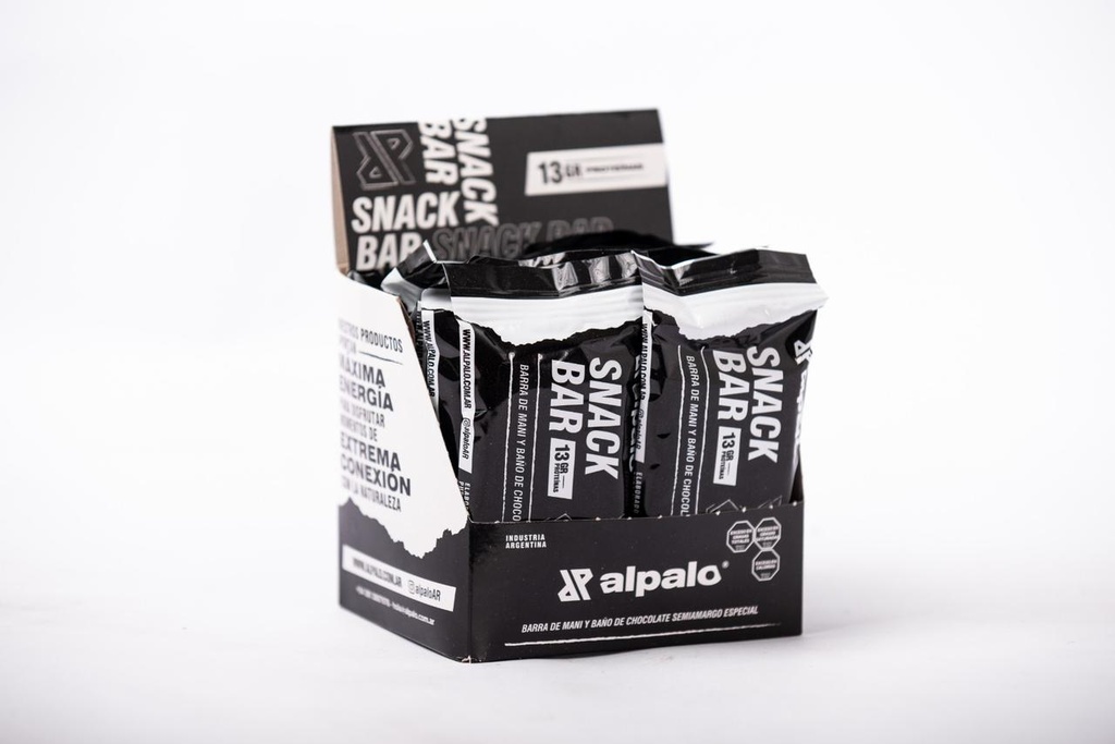 Barra de maní y baño de chocolate semiamargo x 12 uni AL PALO