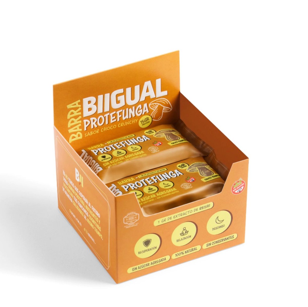 5% DTO x vencimiento 8/26 Barra PROTEFUNGA con adaptógeno REISHI x 10u Sin TACC BIGUAL