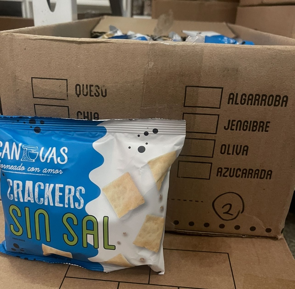 CAJA CERRADA x 30 uni Crackers SIN SAL x 100g CANVAS