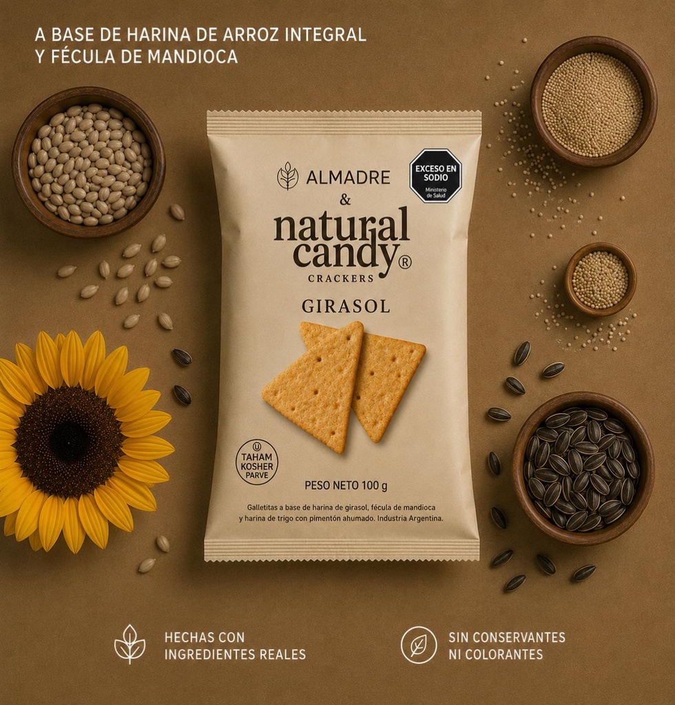 Crackers GIRASOL x 100g ALMADRE & NATURAL CANDY