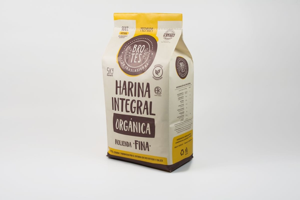 Harina Integral Trigo Orgánica FINA x 5kg BROTES