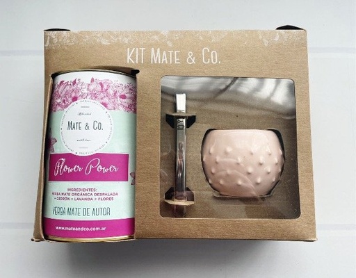 Kit Mate (color al azar)+ Lata Yerba Flower Power - MATE Y CO