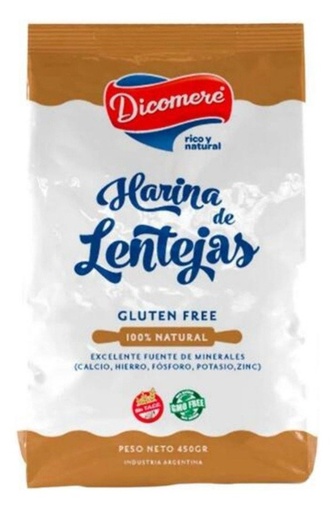 HARINA de LENTEJAS SIN TACC x 450GR DICOMERE