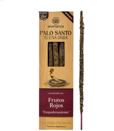 Sahumerio PALO SANTO Buena Onda FRUTOS ROJOS x 8 uni AROMANZA