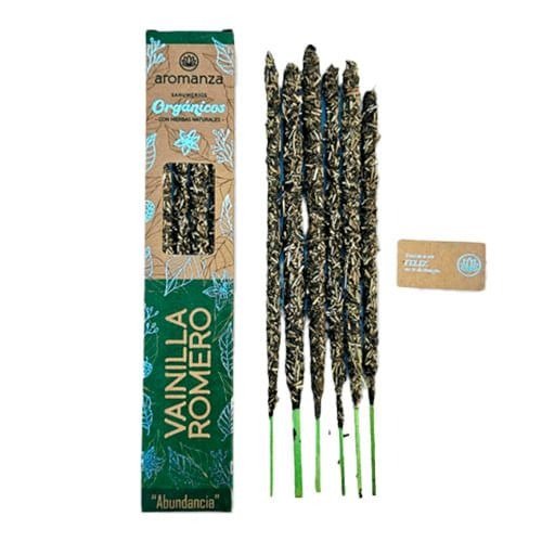 Sahumerios ORGÁNICOS VAINILLA/ROMERO x 6 uni AROMANZA