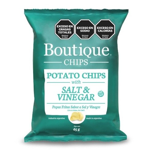 PROMO 2 X 1 Papas Fritas Salt Y vinegar 65 gr SIN TACC BOUTIQUE CHIPS