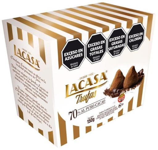 TRUFAS cacao al 70 SIN TACC x 21 unidades LACASA