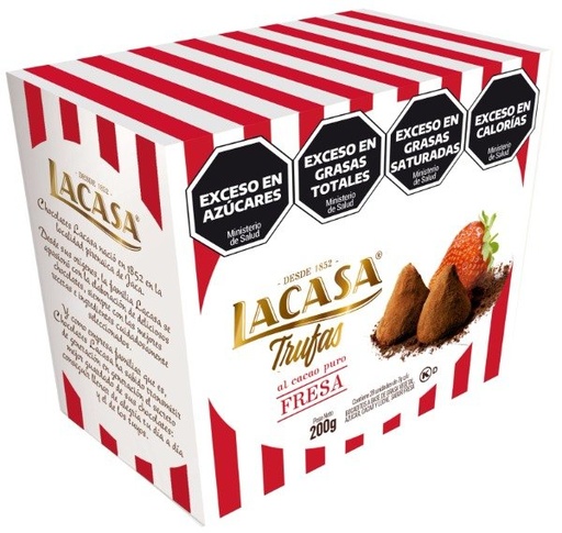 TRUFAS al cacao puro FRESA x 28 unidades LACASA