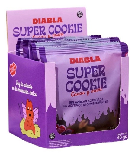 SUPER COOKIE Cacao y Maní SIN TACC x 5 Uni DIABLA