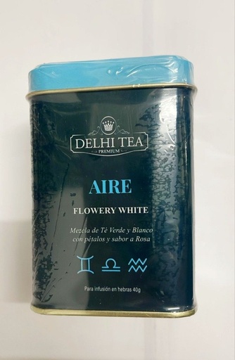 [DELHI21933150] LATA AIRE Mezcla Té verde y Blanco con pétalos x 40g DELHI TEA