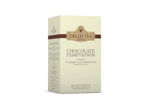 [DELHI21586999] TÉ NEGRO con CHOCOLATE y sabor avellanas x 20 saquitos DELHI TEA