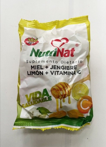 CARAMELOS suplemento dietario MIEL + JENGIBRE + LIMÓN + VITA C x 10 uni NUTRINAT
