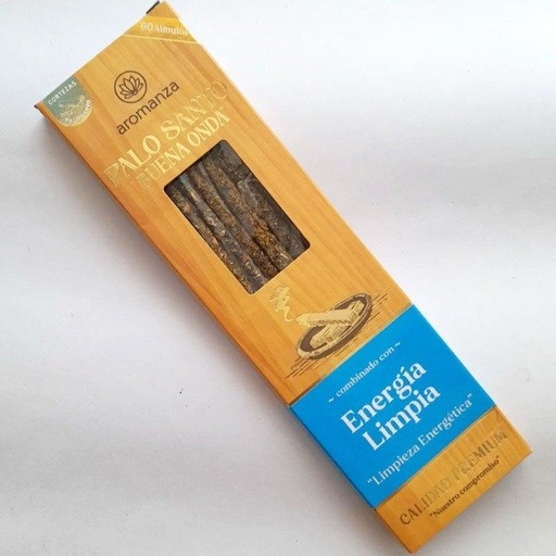 [AROMA21163942] Sahumerio PALO SANTO Buena Onda PALO SANTO/ENERGIA LIMPIA x 8 uni AROMANZA