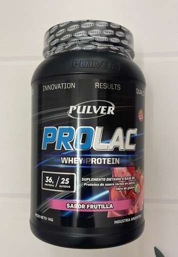 [PULVE20257394] 2x1 (por vto 08/26) - PROLAC WHEY PROTEIN SIN TACC de FRUTILLA x 1kg PULVER