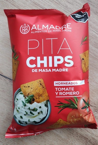 [ALMAD17734170] Pita Chips TOMATE Y ROMERO de Masa Madre VEGANOS x 115gr ALMADRE