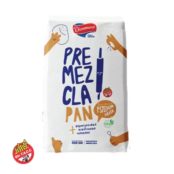 [DICOM16942012] PREMEZCLA para PAN x 450gr SIN TACC c/PSYLLUM HUSK DICOMERE