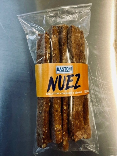 [BASTO7395017] Galletitas de nuez, avena, sésamo y naranja x 130gr BASTONI