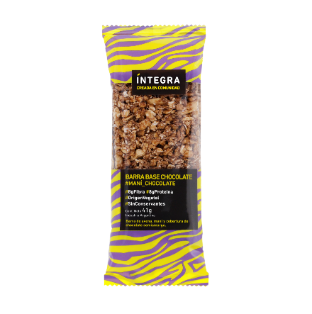 [INTEG6385011] Barras CHOCOLATE y MANI x 10 uni x 41gr INTEGRA