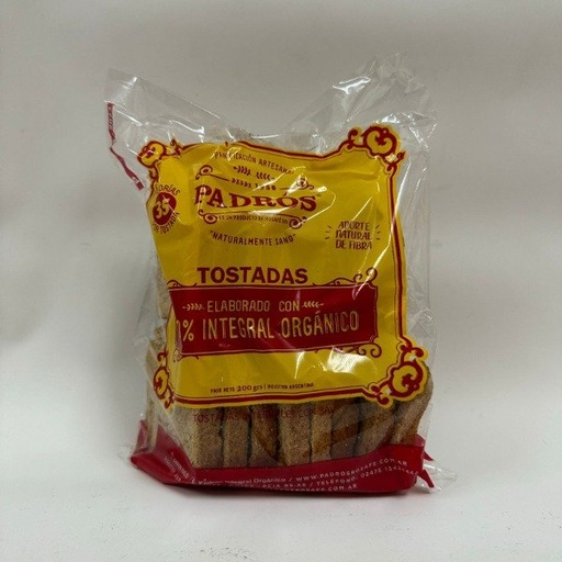 [PADRO4810119] TOSTADAS 100 integrales y Orgánicas x 200gr PADROS