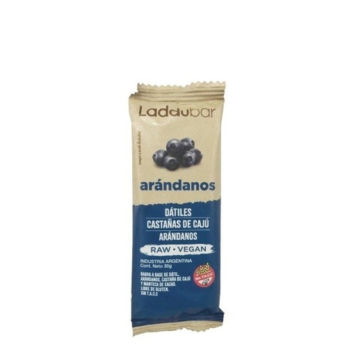 [LADDU3506482] Caja de Barritas Raw Veganas ARANDANOS  Sin Tacc x 30gr x 12u LADDUBAR