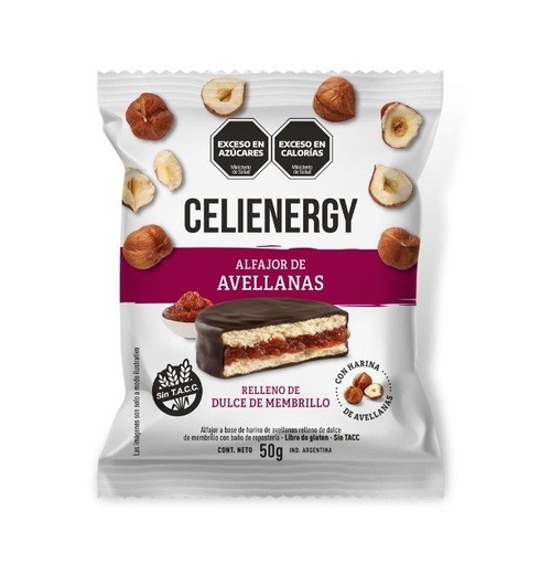 [CELIE1236623] Caja de Alfajores de Avellana NEGRO con Membrillo sin TACC x 12 uni CELIENERGY