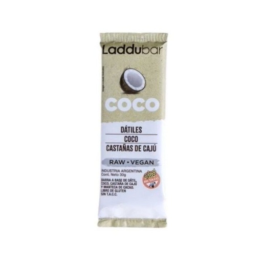 [LADDU1011548] Caja de Barritas Raw Veganas Coco Sin Tacc x 30gr x 12u GOLDEN MONKEY