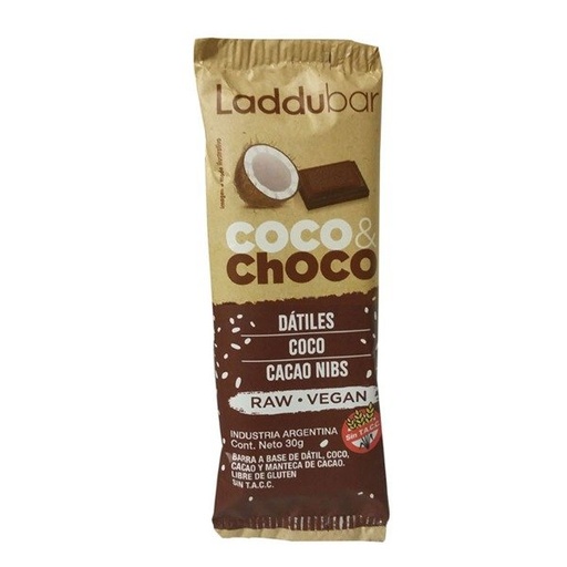 [LADDU1011509] Caja Barritas Raw Veganas Coco y Choco Sin TACC x 30gr x 12u. GOLDEN MONKEY