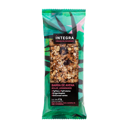 [INTEG2281] Caja x 10 Barras Cajú y Arándanos x 44 gr INTEGRA