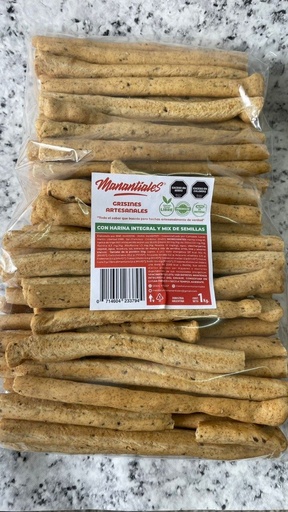 GRISINES INTEGRALES con MIX DE SEMILLAS x 1 kg MANANTIALES