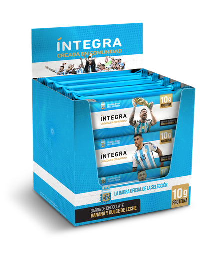 20 % off - Barra de chocolate banana y dulce de leche AFA-Oficial Selección Argentina x 12u INTEGRA
